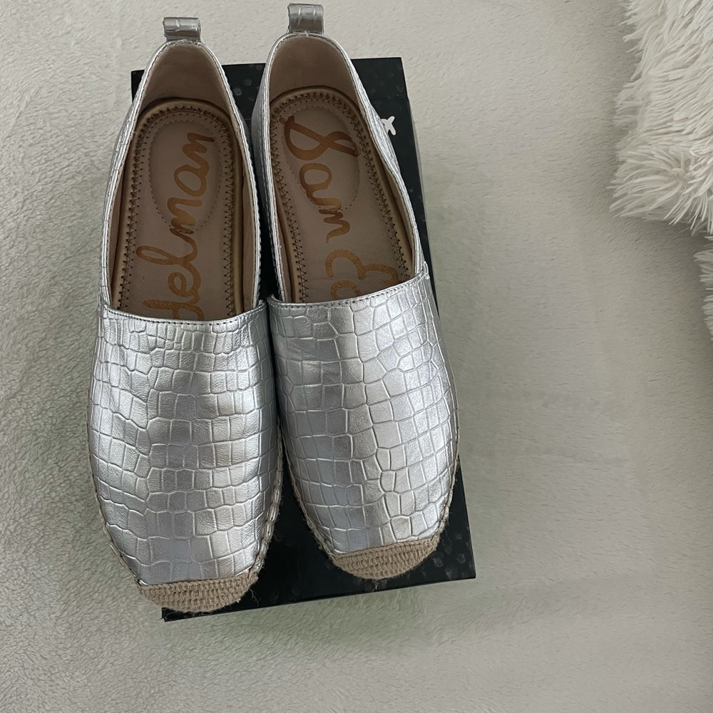Sam Edelman silver espadrilles sz 9 worn once